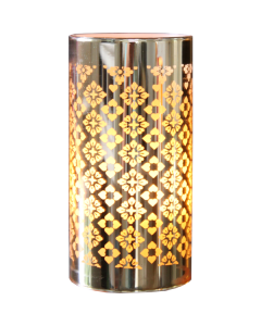 LED-ljus Gull, glaslykta i guld, 15 cm, timer