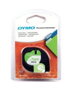DYMO LetraTag papperstejp, vit, 12 mm, 4 m