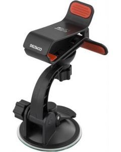 DELTACO Hållare för smartphone i bilen, klämfäste med sugpropp, svart Et