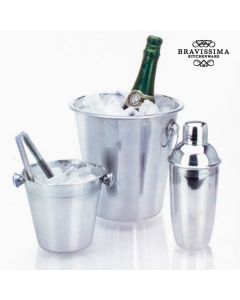 Set med ishinkar och cocktailshaker i rostfritt stål (4 delar)