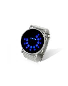 Blå LED klocka i metall