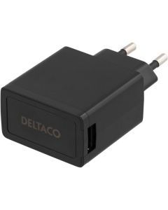 DELTACO Väggladdare 230V till 5V USB, 1A, 1x USB-port