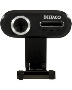 DELTACO webbkamera, CMOS, max 1280x720 i 15fps, mikrofon, snapsh