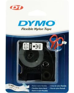 DYMO D1 märktejp flex nylon 19mm, svart på vitt, 3.5m rulle
