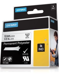 DYMO RhinoPRO märktejp perm polyester 12mm vit