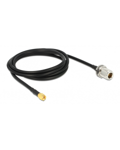DeLOCK antennkabel, N hona - RP SMA hane, 50Ohm, 1,5m, svart