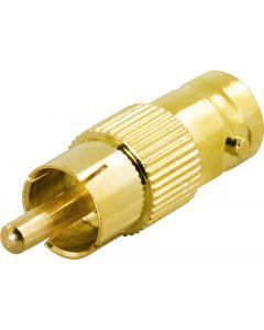 DELTACO adapter, RCA hane till BNC hona, guldpläterad