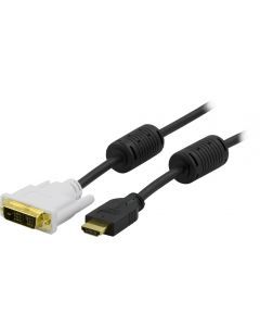 DELTACO HDMI till DVI-kabel, Full HD i 60Hz, 3m, svart/vit