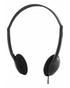 DELTACO Stereo Headphones, hörlur med volymkontroll, 1x 3,5mm, svart