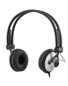 DELTACO hörlur med volymkontroll, 2,2m kabel