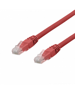 DELTACO U/UTP Cat6a patchkabel, Delta cert, LSZH, 2m, röd