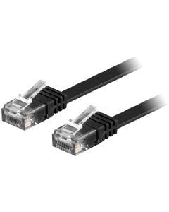 DELTACO U/UTP Cat6 patchkabel, flat, 7m, 250MHz, svart
