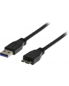 DELTACO USB 3.0 kabel, Typ A hane - Typ Micro B hane, 1m, svart