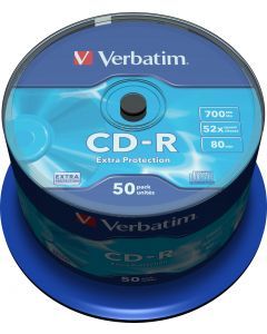 Verbatim CD-R, 52x, 700 MB/80 min, 50-pack spindel, Extra protetcion