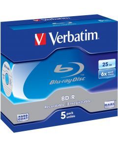 Verbatim BD-R, 6x, 25 GB/200 min, 5-pack jewel case Hard Coat MABL