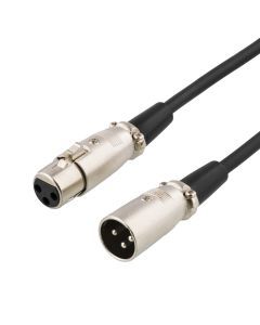 DELTACO XLR-ljudkabel, 3-pin ha - 3-pin ho, 2m, svart