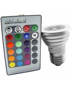 LED-lampa som kan skifta färg med fjärrkontroll