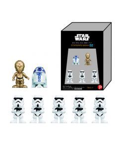 Star Wars-figurer, C-3PO, R2-D2 och Stormtroopers