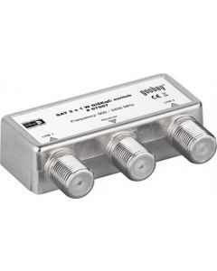 Switch med F-kontakter hona för DVB-S2, ingångar för 2xDVB-S2, 1 utgång,