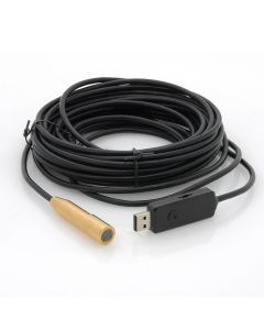 Vattentät USB Endoskop - 5 meter kabel, 4 LEDs, Kopparhuvud