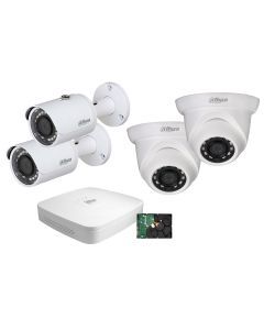 Dahua NVR2104-P-4KS2, FullHD NVR PoE kit, 4 st IP-kameror, 30m IR, IP67, 1 TB