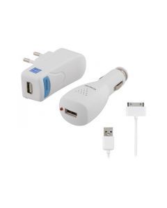 DELTACO laddarkit för iPod/iPhone/iPad, 2m kabel