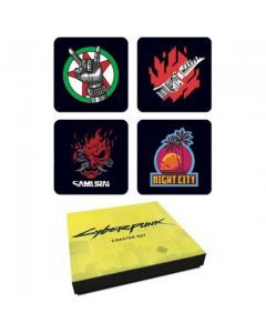 CyberPunk 2077 Glasunderlägg Set 4 Stycken