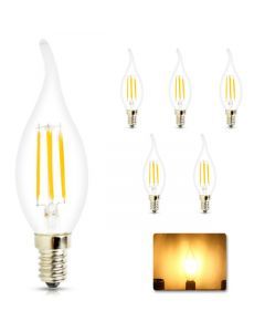 E14, 2W, Skruvat Kronljus, Högenergisparande LED Glödlampa