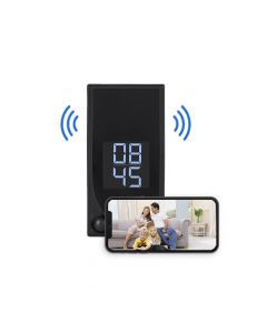 Övervaknningskamera i Bordsklocka, 365 Dagars Standby, Rörelseaktivering, Mörkersyn, Wifi, microSD