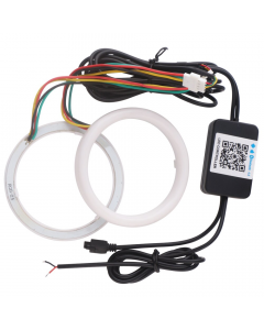 LED lykta Halo-ring Angel Eyes, 2 st, 6W, Bluetooth, Fjärrkontroll, RGB