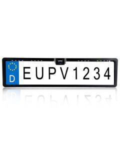 Registreringsplåt med inbyggd backkamera