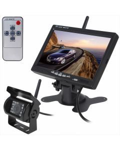 Trådlös backkamera, 7" display, Auto IR-mörkerseende, 120°, IP67, lång räckvidd