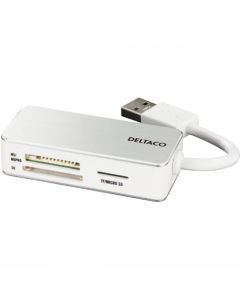DELTACO USB 3.0 minneskortläsare SD, Micro-SD, MS/MSPRO, TF